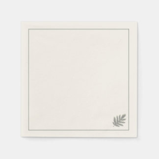 Serviette En Papier Botanical Evergreen Minimalist | Neutral Rustic 