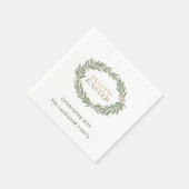Serviette En Papier Botanical Gold Olive Wreath Easter (Coin)