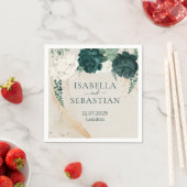 Serviette En Papier Botanical Greenery Rose Wedding (En situation)