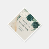 Serviette En Papier Botanical Greenery Rose Wedding (Coin)