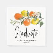 Serviette En Papier Botanical Orange and Lemon Graduation Party (Devant)