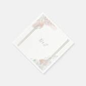 Serviette En Papier Botanical Outline Sage & Blush Floral Wedding  (Coin)
