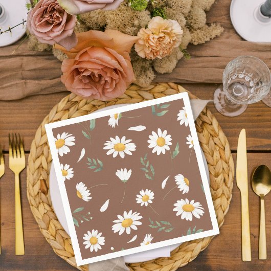 Serviette En Papier Botanical Paper Napkins, Flower Print Napkins