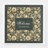 Serviette En Papier Botanical Sage Napkins Lux Pastel Dining Accent (Devant)