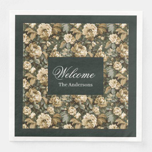 Serviette En Papier Botanical Sage Napkins Lux Pastel Dining Accent (Devant)