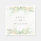 Serviette En Papier Botanique aérienne | Mariage personnalisé (Devant)