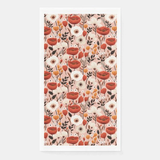 Serviette En Papier Botanique Boho Automne Fleur sauvage Meadow Motif (Devant)