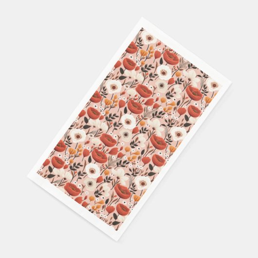 Serviette En Papier Botanique Boho Automne Fleur sauvage Meadow Motif (Coin)