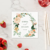 Serviette En Papier Botanique Boho verte feuille Mariage personnalisé (En situation)