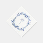 Serviette En Papier Botanique Chinoiserie Monogram Crest Logo Mariage (Coin)