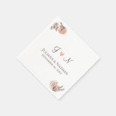 Serviette En Papier Botanique Classique Simple Moderne Initiales Monog (Coin)