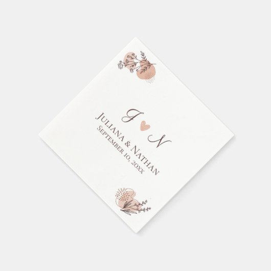 Serviette En Papier Botanique Classique Simple Moderne Initiales Monog (Coin)