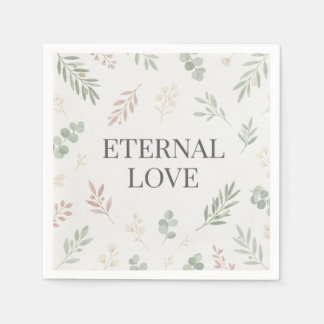 Serviette En Papier botanique d'amour éternel
