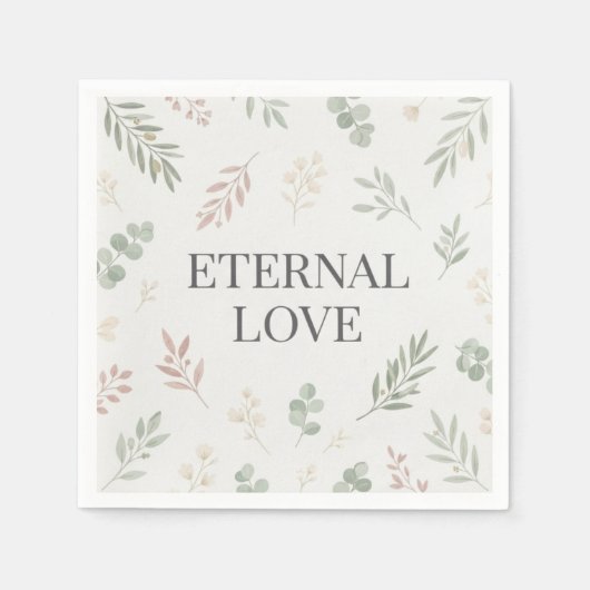 Serviette En Papier botanique d'amour éternel (Devant)