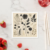 Serviette En Papier Botanique florale intemporelle (En situation)