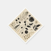 Serviette En Papier Botanique florale intemporelle (Coin)