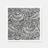 Serviette En Papier Botanique florale moderne noire et grise (Devant)