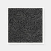 Serviette En Papier Botanique florale noire moderne (Devant)
