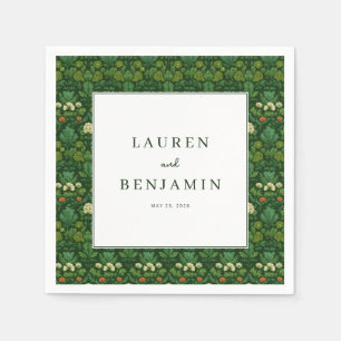 Serviette En Papier Botanique Florale Verte Sérène