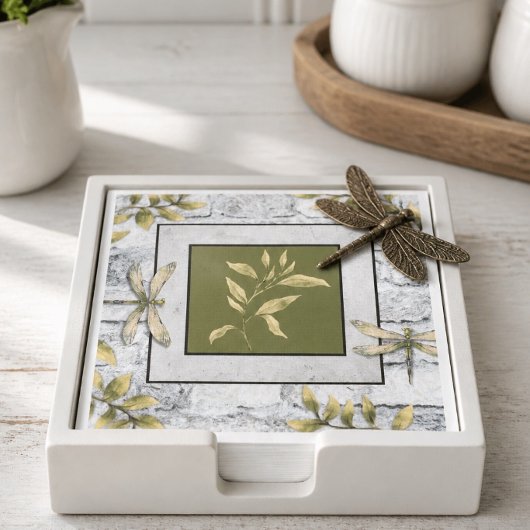 Serviette en papier botanique Libellule