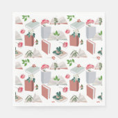 Serviette En Papier Botanique Livres & Bibliothèque Motif de lecture (Devant)