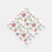Serviette En Papier Botanique Livres & Bibliothèque Motif de lecture (Coin)