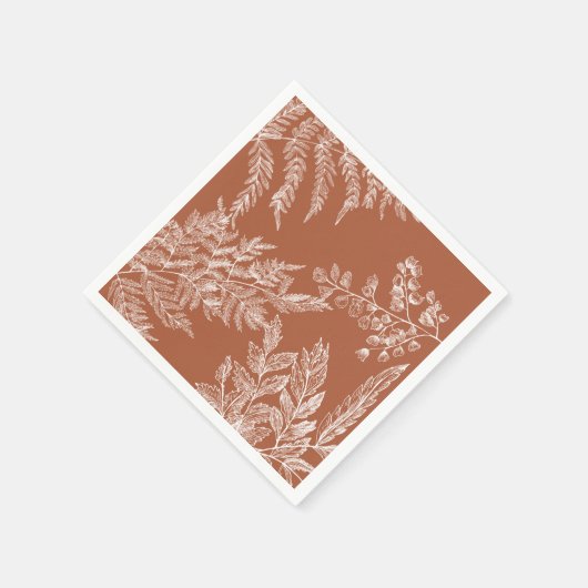 Serviette en papier botanique mariage fougère de s (Coin)