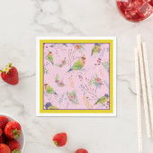Serviette En Papier Botanique oiseaux (En situation)