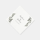 Serviette En Papier Botanique Olive Branch Feuille Mariage italien (Coin)