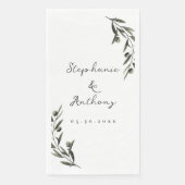 Serviette En Papier Botanique Olive Branch Feuille Mariage italien (Devant)