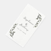 Serviette En Papier Botanique Olive Branch Feuille Mariage italien (Coin)
