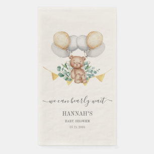 Serviette En Papier Botanique On Peut Attendre Rapidement Baby shower 