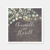 Serviette En Papier Botanique Verdure Mariage campagnard rustique (Devant)