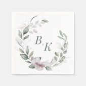 Serviette En Papier Botanique Verdure Mariage de couronne Monogram Nap (Devant)