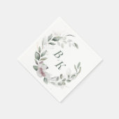 Serviette En Papier Botanique Verdure Mariage de couronne Monogram Nap (Coin)
