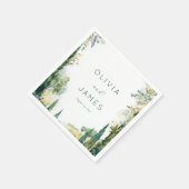 Serviette En Papier Botanique Vert Fantaisiste (Coin)