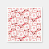 Serviette En Papier Botaniques neutres - Poppies roses (Devant)