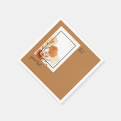 Serviette En Papier Botaniques Rustiques De Pêche À L'Orange (Coin)