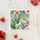 Serviette En Papier Botaniques tropicales Vibrant Aquarelle Foliage (En situation)