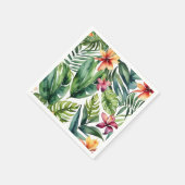 Serviette En Papier Botaniques tropicales Vibrant Aquarelle Foliage (Coin)