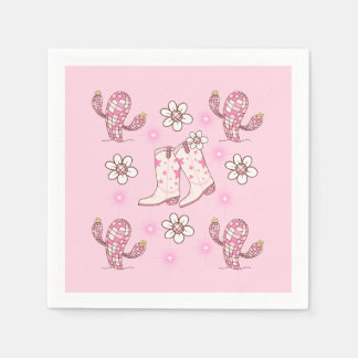 Serviette En Papier Botte de Cowgirl Disco et Cactus