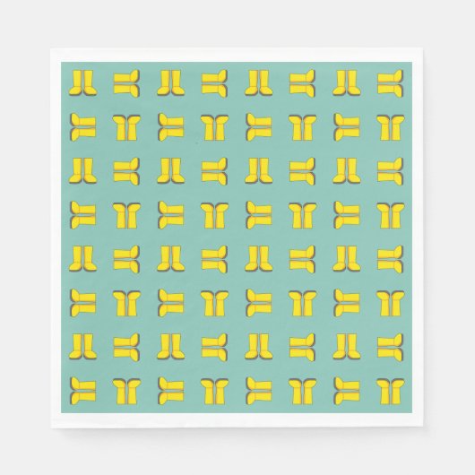 Serviette En Papier Botte de pluie en caoutchouc jaune (Devant)