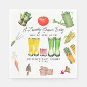 Serviette En Papier Botte rose cultivée localement Baby shower végétal (Devant)