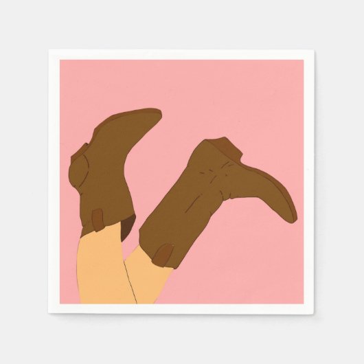 Serviette En Papier Bottes Cowboy (Devant)