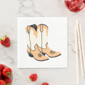 Serviette En Papier Bottes de cow-boy marron (En situation)