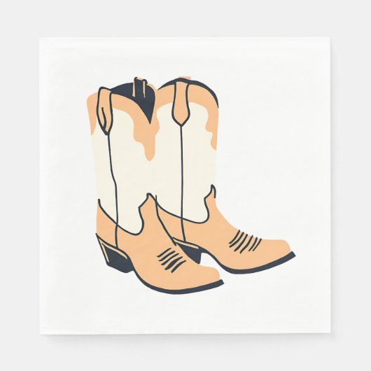 Serviette En Papier Bottes de cow-boy marron (Devant)
