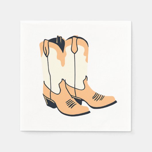 Serviette En Papier Bottes de cow-boy marron (Devant)