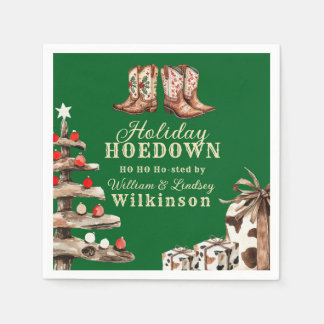 Serviette En Papier Bottes de cowboy à l'aquarelle Noël Holiday Hoedow