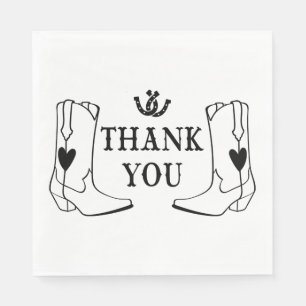 Serviette En Papier Bottes de Cowboy de l'Ouest Mariage Country Merci