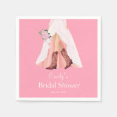 Serviette En Papier Bottes de cowboy et douche de mariée en robe de ma (Devant)